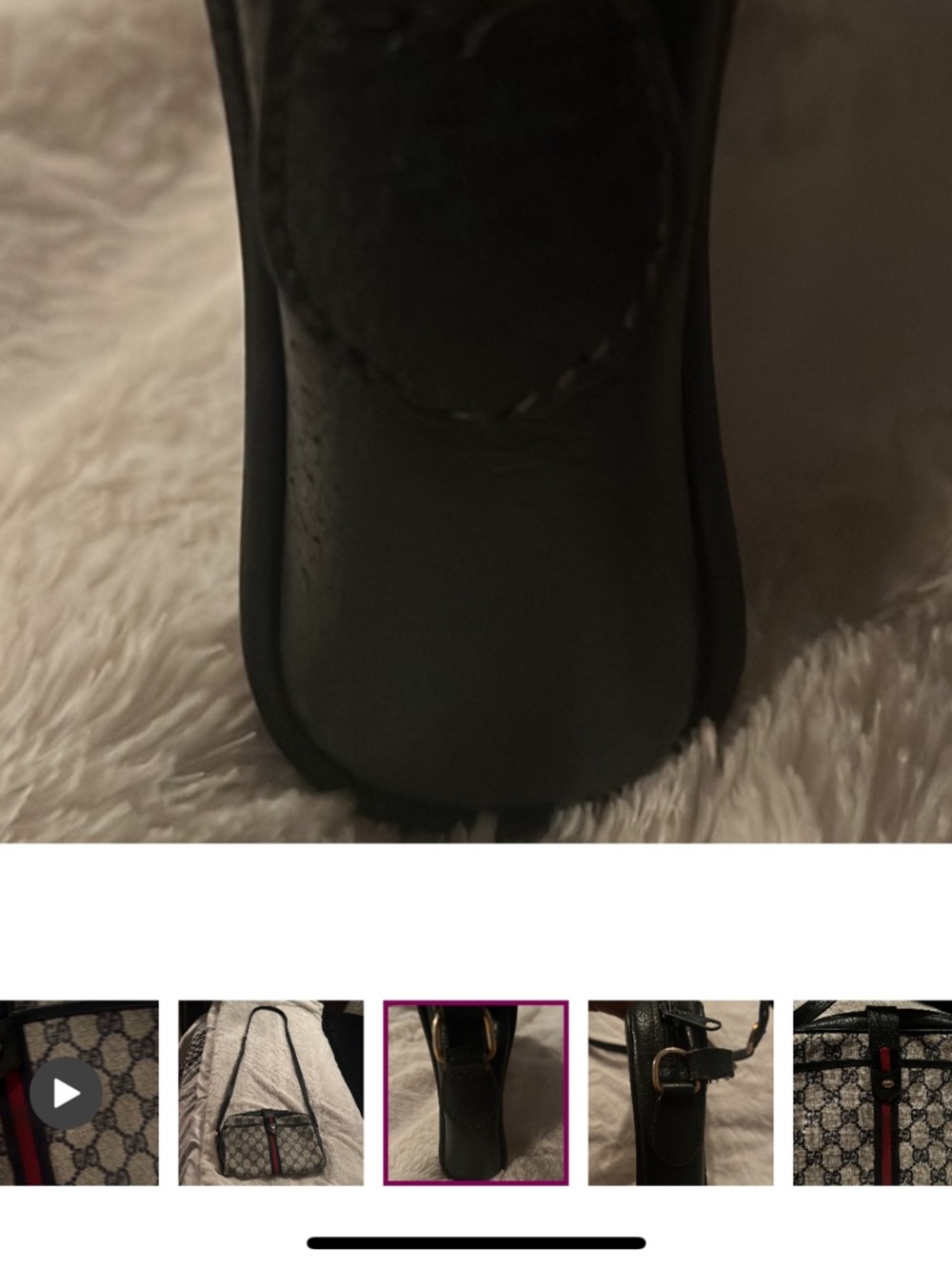 Gucci Black & Beige GG Canvas Crossbody with Red-Blue Web Stripe - Picture 3 of 6